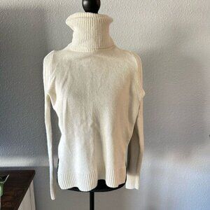 Women's Cream Turtleneck Sweater